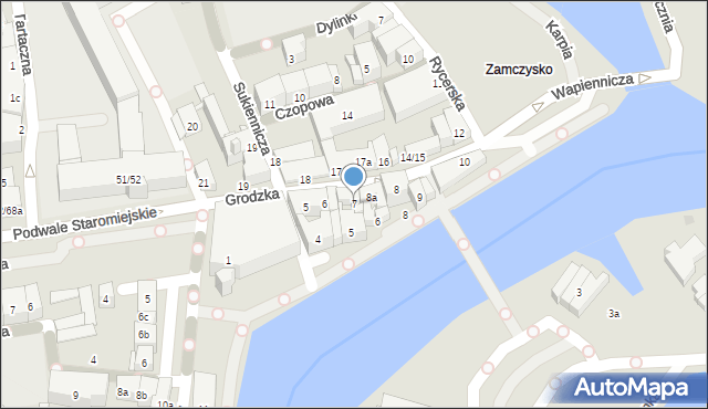 Gdańsk, Grodzka, 7, mapa Gdańska