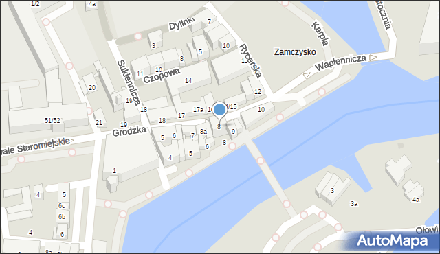 Gdańsk, Grodzka, 8b, mapa Gdańska