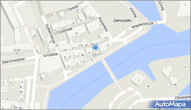 Gdańsk, Grodzka, 9, mapa Gdańska