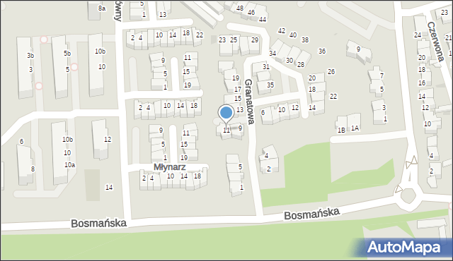 Gdynia, Granatowa, 11, mapa Gdyni