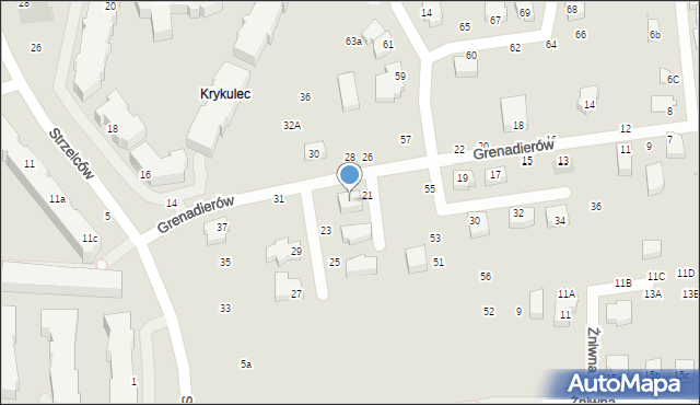 Gdynia, Grenadierów, 21, mapa Gdyni