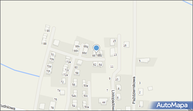 Glinno, Grudniowa, 66a, mapa Glinno