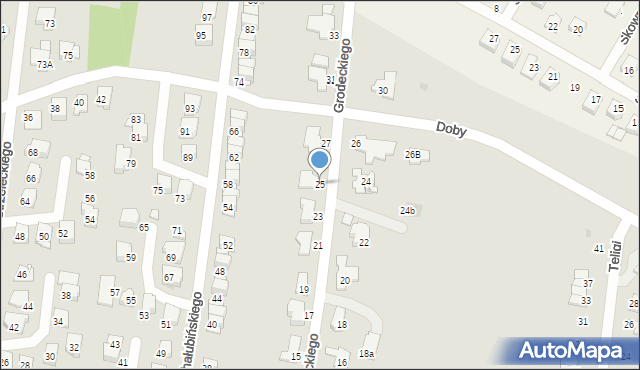 Gliwice, Grodeckiego Wacława, 25, mapa Gliwic