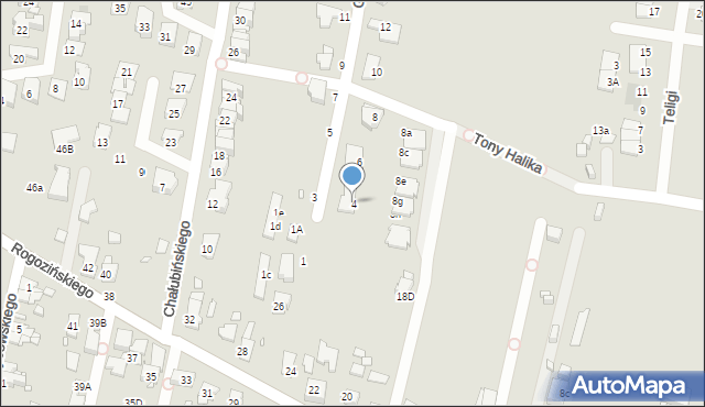 Gliwice, Grodeckiego Wacława, 4, mapa Gliwic