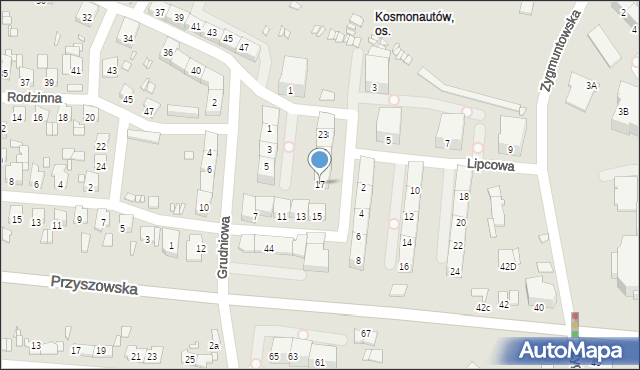 Gliwice, Grudniowa, 17, mapa Gliwic