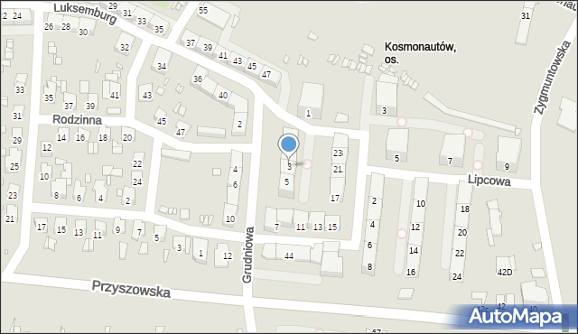 Gliwice, Grudniowa, 3, mapa Gliwic