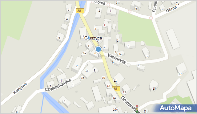 Głuszyca, Grunwaldzka, 6a, mapa Głuszyca