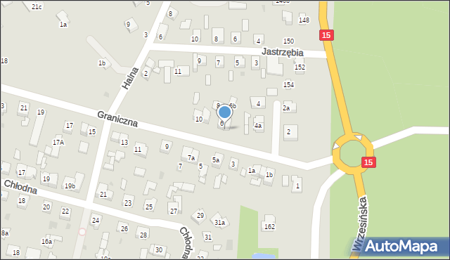 Gniezno, Graniczna, 6a, mapa Gniezna