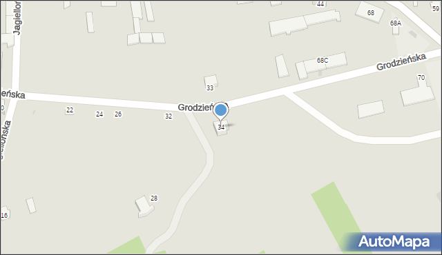 Goniądz, Grodzieńska, 34, mapa Goniądz