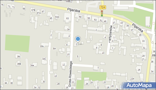 Góra Kalwaria, Grota-Roweckiego Stefana, gen., 3a, mapa Góra Kalwaria