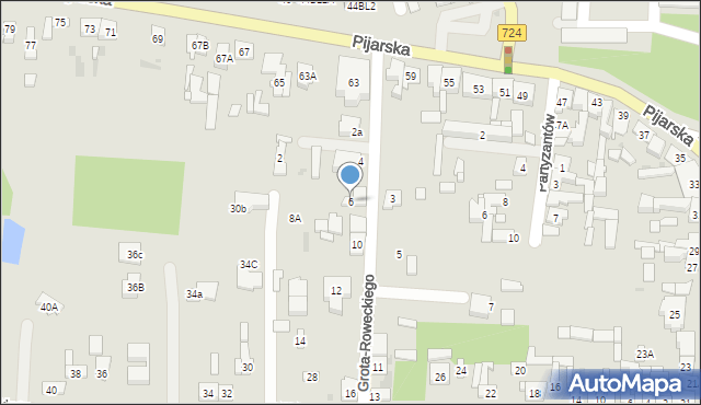 Góra Kalwaria, Grota-Roweckiego Stefana, gen., 6, mapa Góra Kalwaria