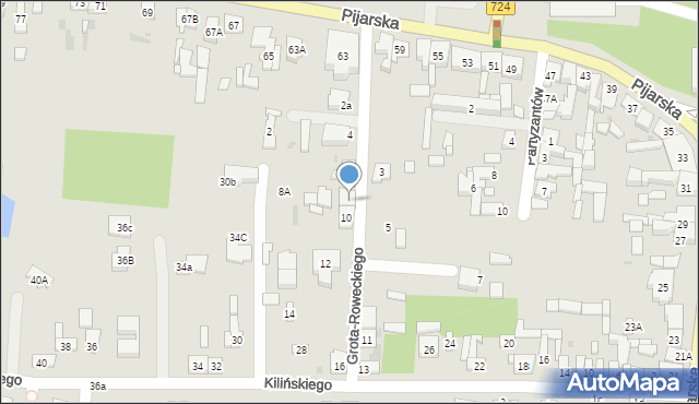 Góra Kalwaria, Grota-Roweckiego Stefana, gen., 8, mapa Góra Kalwaria