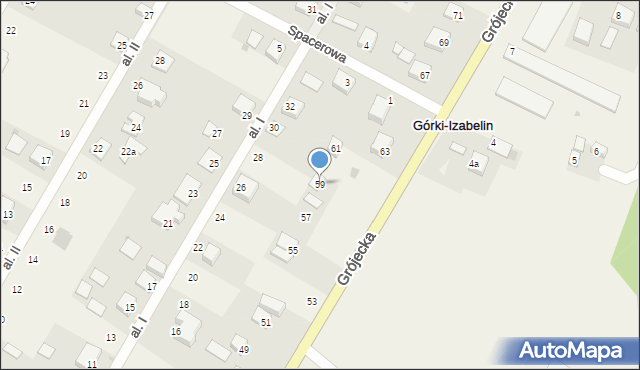 Górki-Izabelin, Grójecka, 59, mapa Górki-Izabelin