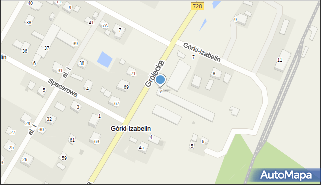 Górki-Izabelin, Grójecka, 7, mapa Górki-Izabelin