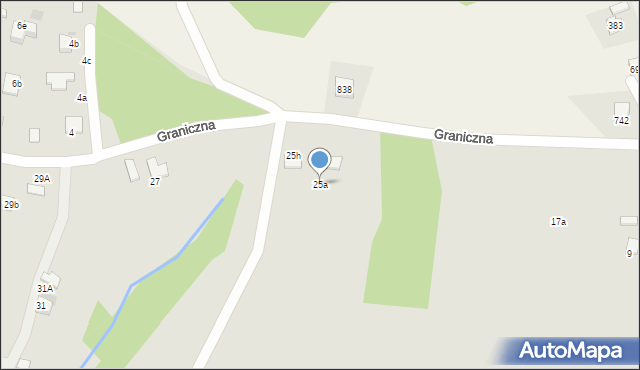 Gorlice, Graniczna, 25a, mapa Gorlic