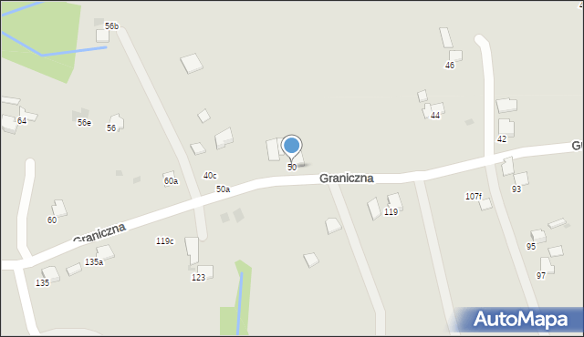 Gorlice, Graniczna, 50, mapa Gorlic