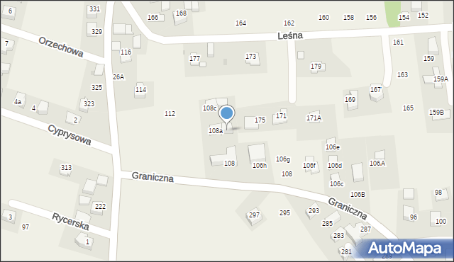 Górna Wieś, Graniczna, 108b, mapa Górna Wieś