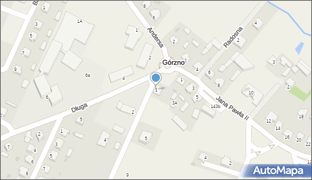 Górzno, Graniczna, 1, mapa Górzno