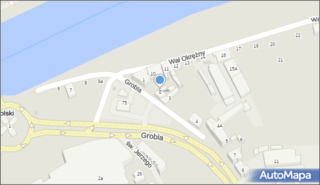 Gorzów Wielkopolski, Grobla, 2, mapa Gorzów Wielkopolski