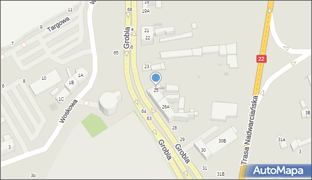 Gorzów Wielkopolski, Grobla, 25, mapa Gorzów Wielkopolski
