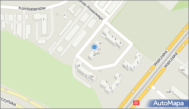 Gorzów Wielkopolski, Grota-Roweckiego Stefana, gen., 10, mapa Gorzów Wielkopolski