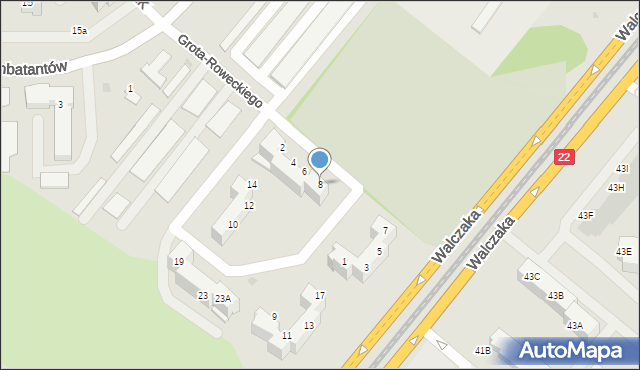 Gorzów Wielkopolski, Grota-Roweckiego Stefana, gen., 8, mapa Gorzów Wielkopolski