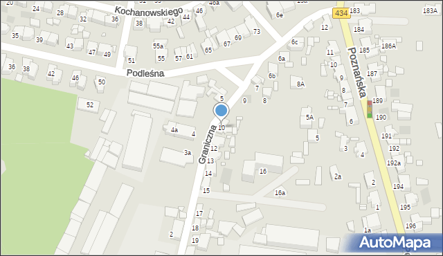 Gostyń, Graniczna, 10, mapa Gostyń