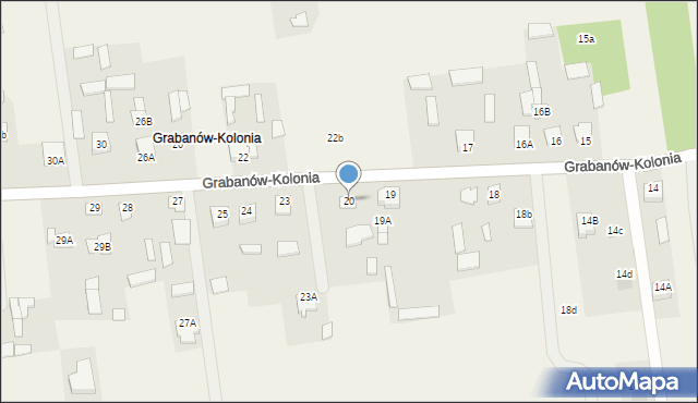 Grabanów-Kolonia, Grabanów-Kolonia, 20, mapa Grabanów-Kolonia