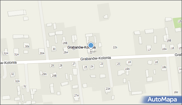 Grabanów-Kolonia, Grabanów-Kolonia, 22, mapa Grabanów-Kolonia