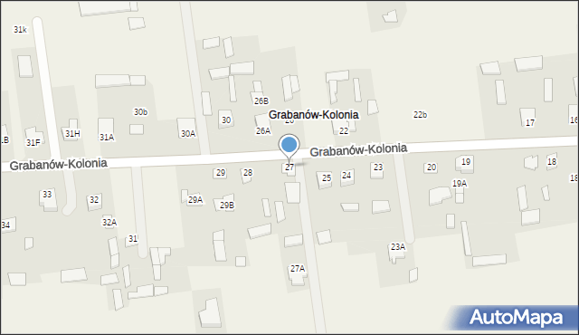 Grabanów-Kolonia, Grabanów-Kolonia, 27, mapa Grabanów-Kolonia