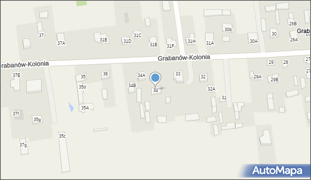 Grabanów-Kolonia, Grabanów-Kolonia, 34, mapa Grabanów-Kolonia