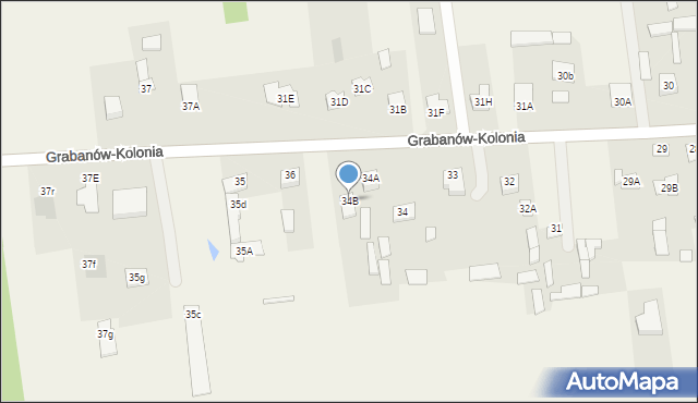 Grabanów-Kolonia, Grabanów-Kolonia, 34B, mapa Grabanów-Kolonia