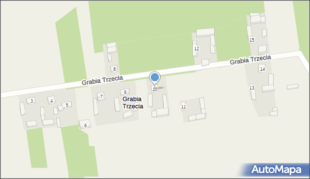 Grabia Trzecia, Grabia Trzecia, 10, mapa Grabia Trzecia