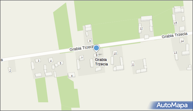 Grabia Trzecia, Grabia Trzecia, 9, mapa Grabia Trzecia