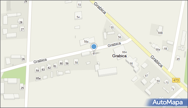 Grabica, Grabica, 57, mapa Grabica