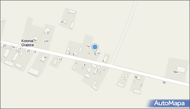 Grabice, Grabice, 5, mapa Grabice