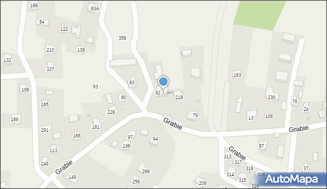 Grabie, Grabie, 92a, mapa Grabie