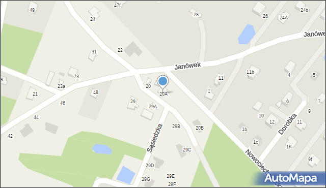 Grabina, Graniczna, 20A, mapa Grabina