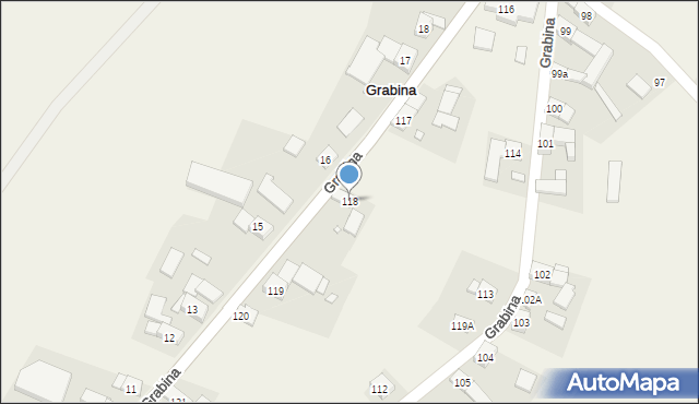 Grabina, Grabina, 118, mapa Grabina