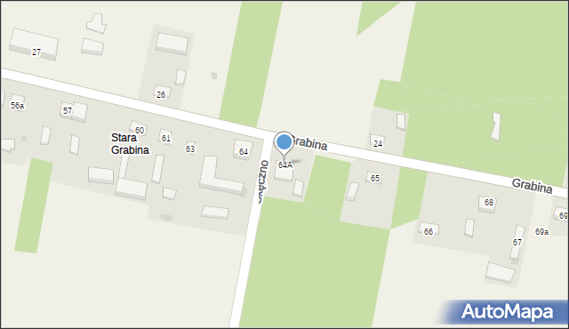Grabina, Grabina, 64A, mapa Grabina