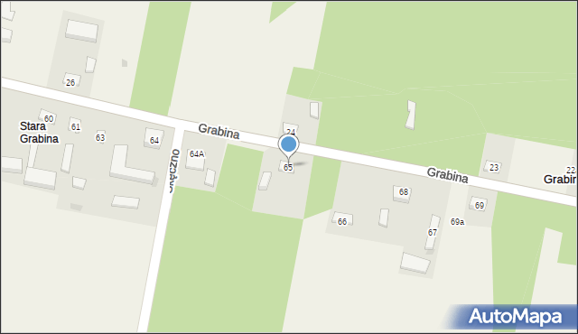 Grabina, Grabina, 65, mapa Grabina