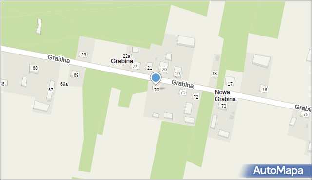 Grabina, Grabina, 70, mapa Grabina