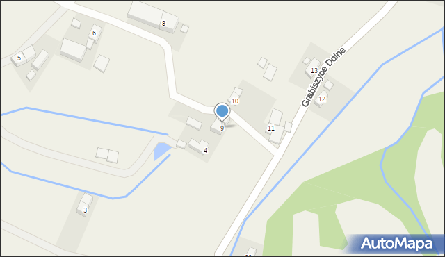 Grabiszyce Dolne, Grabiszyce Dolne, 9, mapa Grabiszyce Dolne