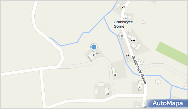 Grabiszyce Górne, Grabiszyce Górne, 34, mapa Grabiszyce Górne