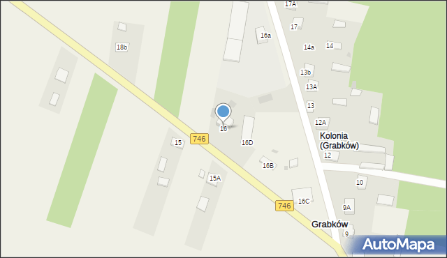 Grabków, Grabków, 16, mapa Grabków