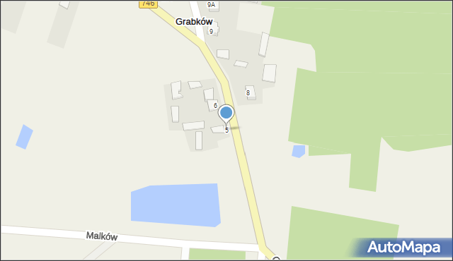 Grabków, Grabków, 5, mapa Grabków