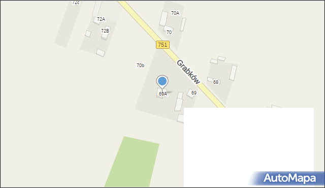 Grabków, Grabków, 69A, mapa Grabków