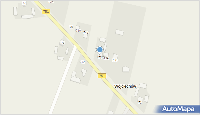 Grabków, Grabków, 73, mapa Grabków