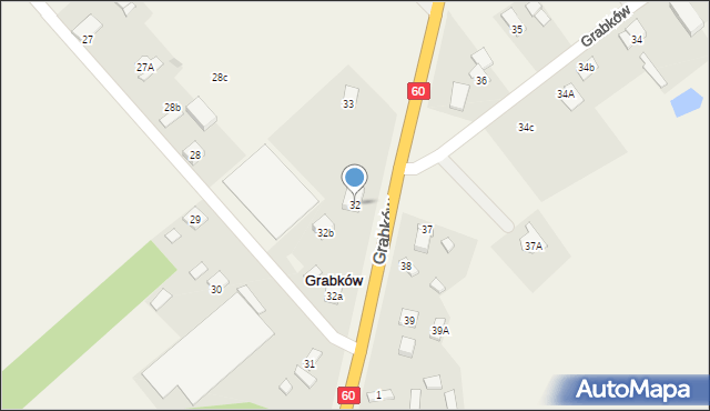 Grabków, Grabków, 32, mapa Grabków