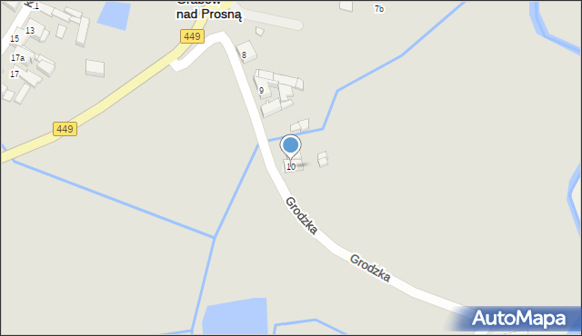 Grabów nad Prosną, Grodzka, 10, mapa Grabów nad Prosną